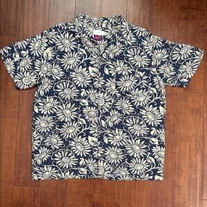 Onia Men's Floral Button Down Shirt Made with Liberty of London Fabric, Size XL